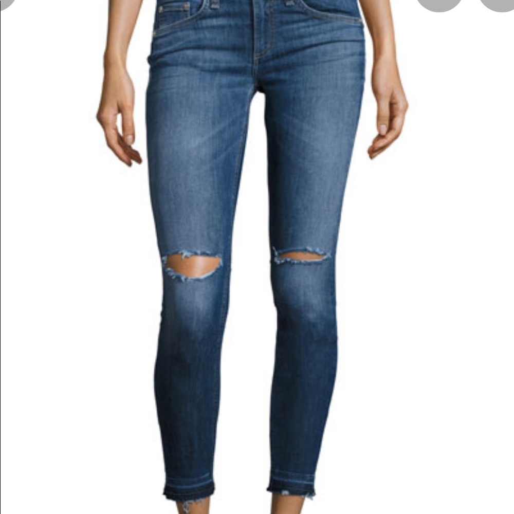 Rag & bone ripped Capri jeans - Lily dale color size 24